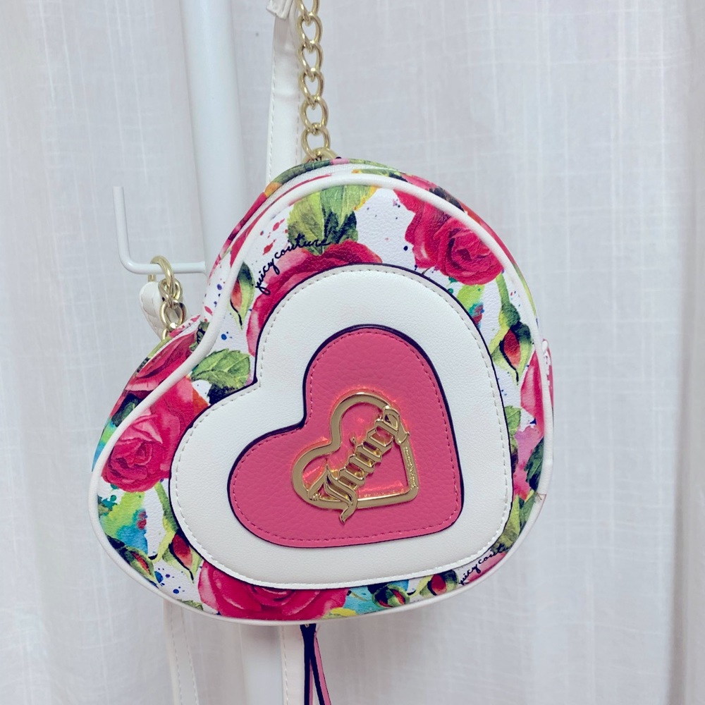 Juicy Couture A Little Piece of Heart Crossbody Bag Roses and Hearts